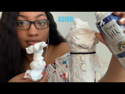 ASMR | shaving cream on mic 🎙