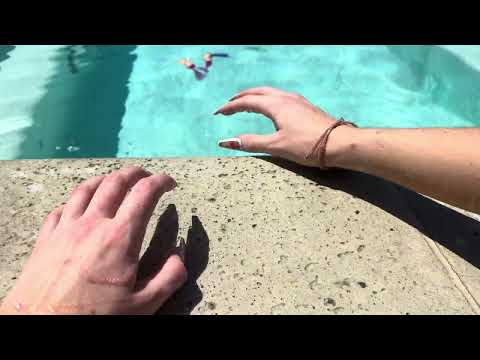 Wet Concrete Scratching & Tapping ASMR- hydrating the poolside (no mouth sounds)