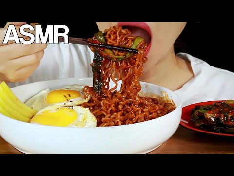 ASMR FIRE+BLACK BEAN NOODLES *BEST INSTANT NOODLES MIX* EATING SOUNDS MUKBANG