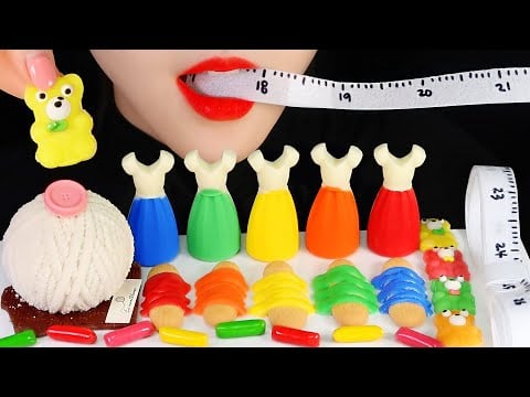 ASMR RAINBOW BOUTIQUE ASMR EDIBLE DRESSING ROOM ASMR RAINBOW FOOD MUKBANG