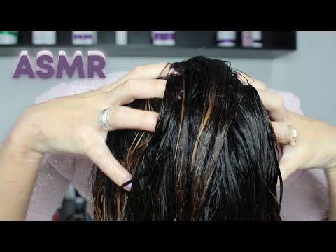 ASMR | LAVANDO E HIDRATANDO MEU CABELO - sons de água e de espuma