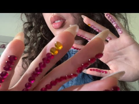 ASMR Gemstone Jewelry Hands (with echo and camera touching)