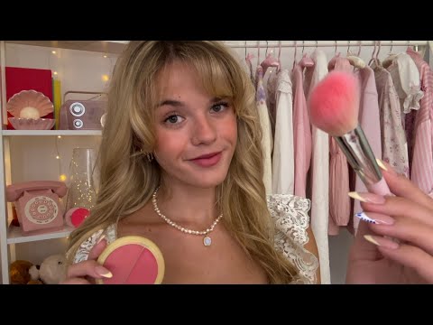 ASMR Big Sis Gets You Ready For A First Date 🧁💘 (makeup, hair, outfit)