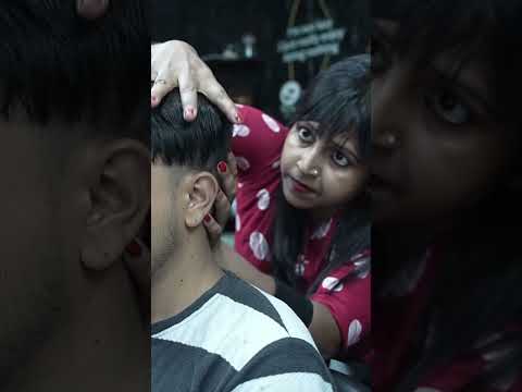 Lady Barber Chaitali Doing Rhythmic ASMR Head Scratching for Anxiety & Stress Relief #shorts