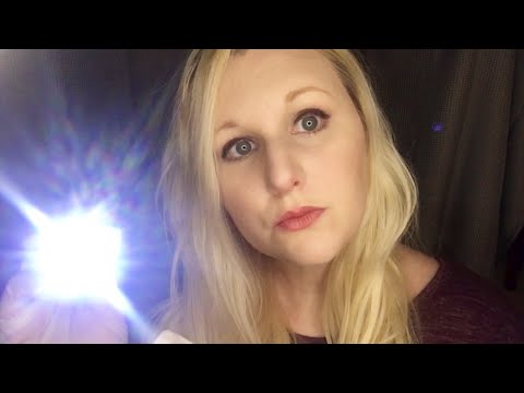 ASMR Eye Exam for Infection | Whispering, Gloves, Pen Light, Beeps, Headgear