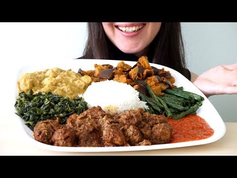 ASMR: Vegan Nasi Padang Eaten With Hands | Collaboration With Qei ASMR (Whispered)