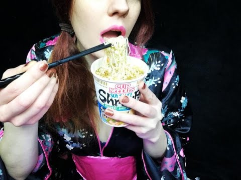 ASMR | Cup Noodles | Soy Sauce Shrimps (No Talking) | Eating Sounds