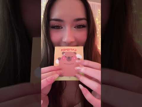 #ASMR whispering and tapping with a special hard working capybara guest 💦