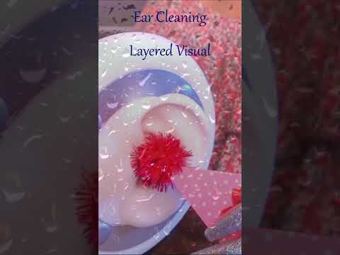 ASMR Ear Cleaning ❤️ Layered Visual  #asmr   #shorts