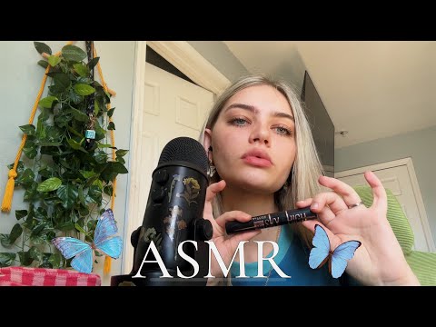 ASMR | Doing my makeup, whispering, inaudible trigger words, hand movements, personal attention