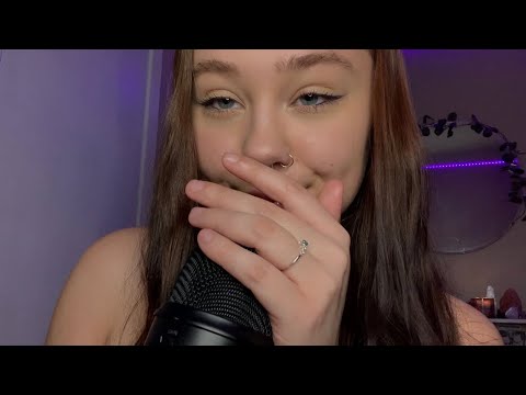 ASMR whisper ramble (clicky mouth sounds + hand movements)