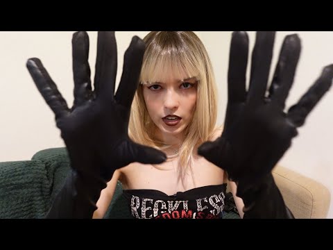teaser of a custom ASMR leather hypnosis, plucking, relaxing cosmetics show&tell