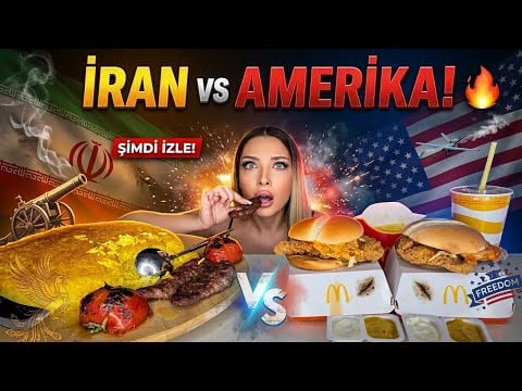🇮🇷 İRAN vs AMERİKA 🇺🇸: DEV YEMEK KAPIŞMASI! 🍔🍢 (Kim Galip Çıktı?) #savaşahayır TÜRKÇE ASMR MUKBANG