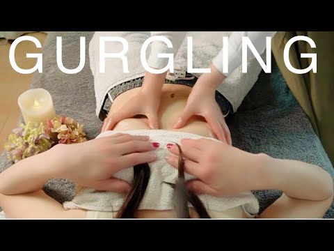 【ASMR】お腹のギュルギュル音☆お腹のマッサージ⑤／Belly massage sounds,gurgling,sloshing