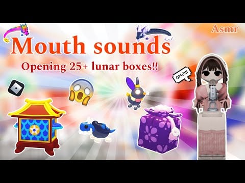 mouth sounds✨~ opening 25+ lunar boxes in adopt me ROBLOX!🎏🪭🏮