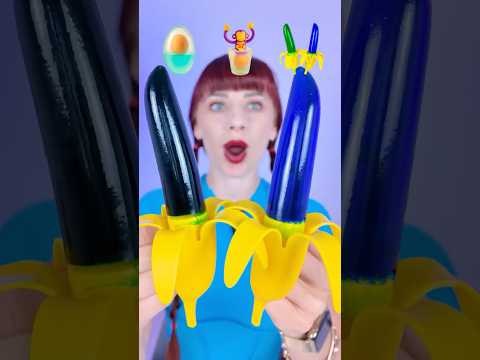 ASMR Gummy Jelly Bananas, Real Jelly Egg  #mukbang