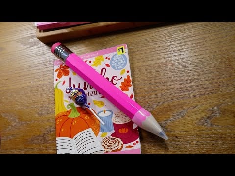 Sudoku With Grape Blowpop Treat ASMR Eating Sounds