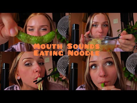 Eating noodles and edamame // mouth sounds and chewing ASMR 