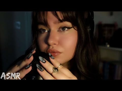 ASMR | Mic rubbing, face touching, "you need to go to sleep" || Am I too close?