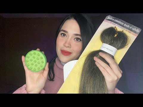 ASMR Te pongo extensiones y te cepillo el cabello 💆🏻‍♀️