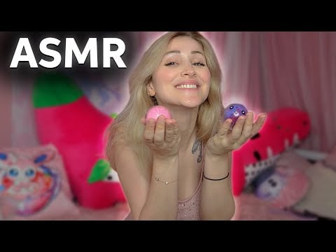 ASMR Slimy Squish Ball Triggers 💕 Hair Brushing & Soft Squeezing Sounds