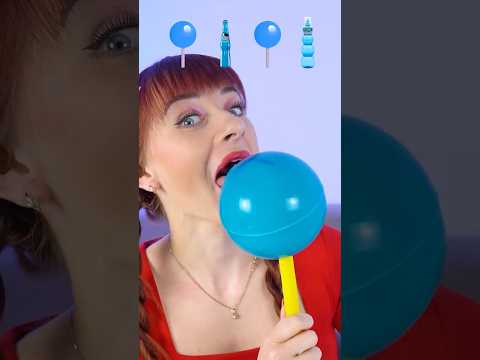 ASMR Blue Giant Lollipop, Sweet Drink  #mukbang #eatingsounds