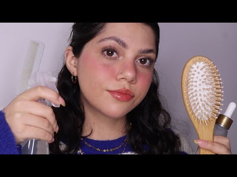 ASMR TE PEINO Y TE HAGO UN TRATAMIENTO EN EL CABELLO | Dámaris ASMR♡