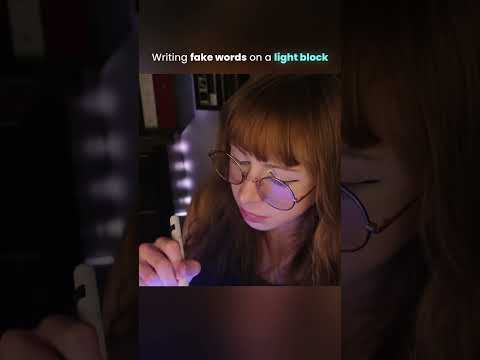 Writing fake words on a light block #asmr