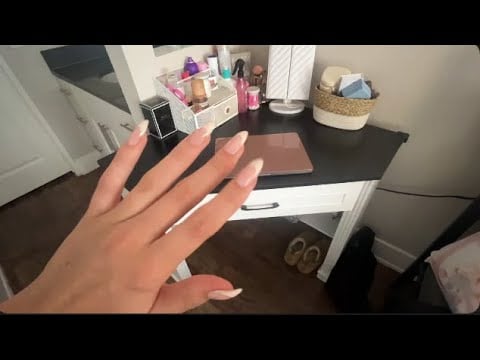 makeup, beauty products, & desk tapping 💖💄 ~ soft spoken, lofi ASMR