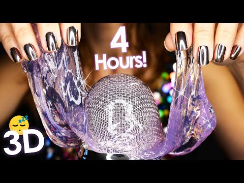 4 Hours of Pure SLIME on Mic 😴 No Talking ASMR