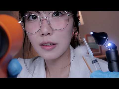 ASMR [SUB] 간질간질한 귓속 귀 검사와 병원 귀청소 👂 깊은 수면 메디컬 RP (체온계, 귀 물약, 주사기 소리) Ear Exam & Deep Cleaning