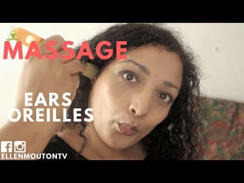 Massage des oreilles, ear massage ASMR  Brushing, whispering, cupping