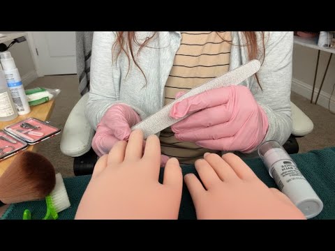 ASMR| Giving you a basic manicure 💅🏻- glove sounds & hand massage 