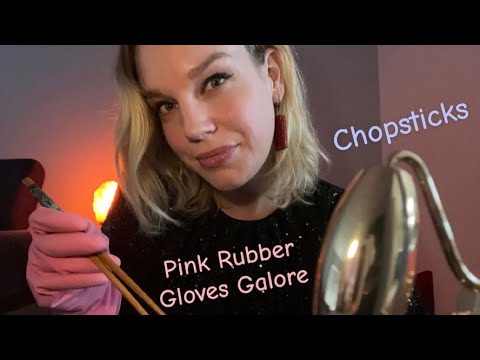 [ASMR] Fast & Aggressive Reiki-Style With Pink Rubber Gloves Then Face Massage With A Gold Roller