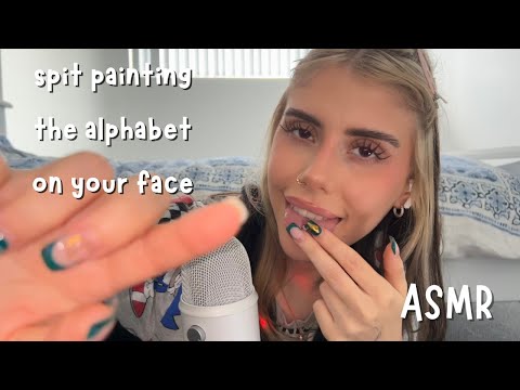 ASMR spit painting the alphabet on your face 🔡 (you WILL fall sleep)