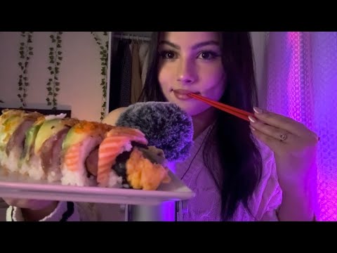 ASMR ♡︎ Sushi Eating & Storytime 🍣 (mouth sounds, whispering…)