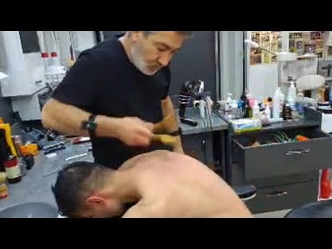 ASMR RELAXING MASSAGE AND CRAZY HAIR TRIMMING
