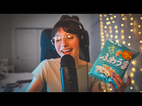 ASMR Trying Japanese Snacks! 🌸 Eating, Tapping, Soft Whispering