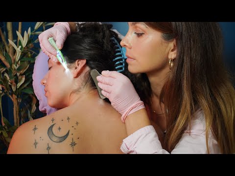 ASMR Ear Cleaning, Acupressure & Neckline Therapy | Unintentional Medical Exam for Deep Sleep