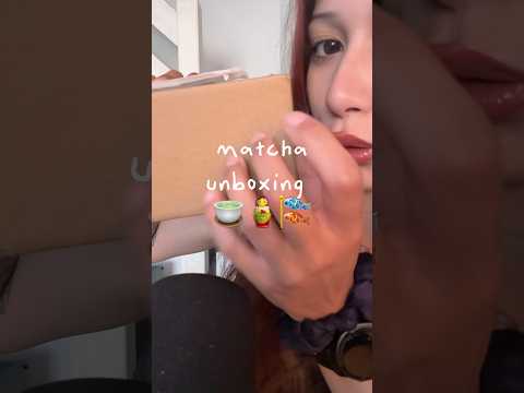 matcha unboxing!! im actually obsessed. #matcha #yukimatcha #drink #asmr
