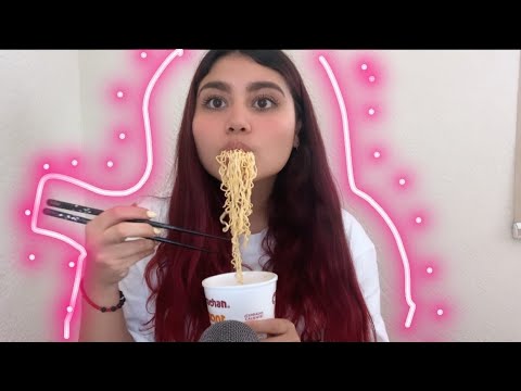 preparando y comiendo sopa instantanea- ASMR ESPAÑOL