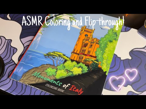 ASMR Coloring & Book Flip-Through! [Monuments Of Italy By: Carla Teschi]