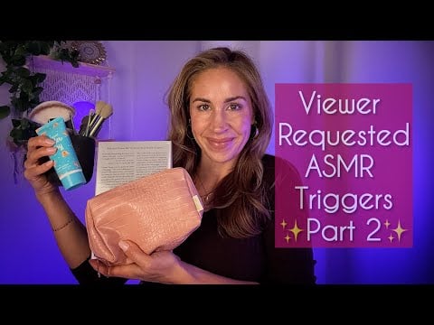 ASMR | Viewer Requested Triggers Part 2 [close mic whispers, face touching, sorting, book sounds]