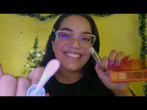 ASMR MAQUIANDO VOCÊ PARA AO NATAL 🎄❤️✨