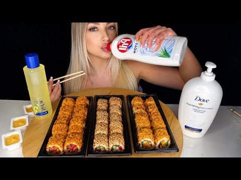 KOLONYA, DETERJAN ile Çiğ Köfte Sushi MUKBANG ASMR  | TÜRKÇE ASMR MUKBANG