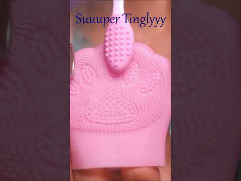 ASMR Scratching Two Different Silicone Brushes ❤️ #asmr #shorts