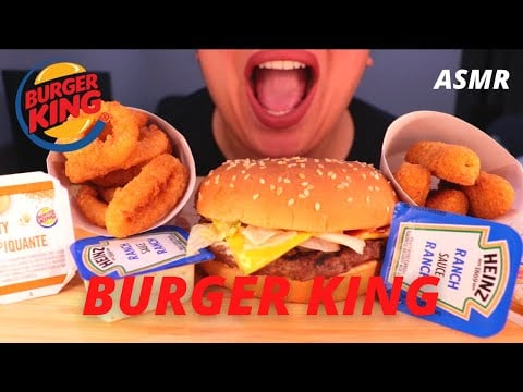 ASMR BURGER KING MUKBANG (WHOPPER+ONION RINGS+MOZZARELLA STICKS) *CRUNCHY* EATING SOUNDS