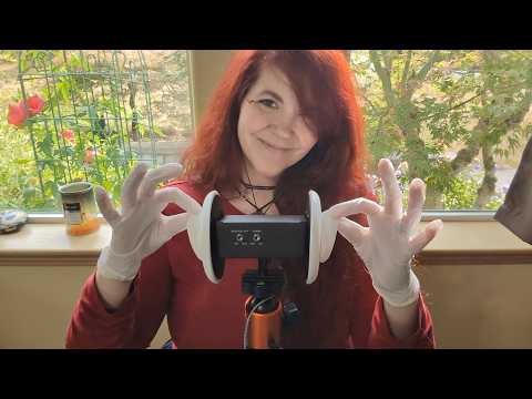 ASMR - Ear Touching, Cleaning, Etc with New Gloves - Personal Rambling Whispered + Soft Spoken