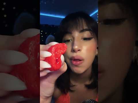 ASMR gummy strawberry 🍓 #mouthwhisper #tingles #asmrvideos #asmr #shorts
