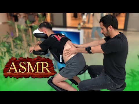 ASMR CHAİR MASSAGE - WAİST MASSAGE - HEAD SCRATCHİNG